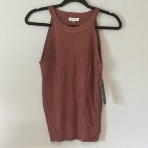 Womens Olivia Grey Ribbed Knit Tank Top | Size XL | NWT
